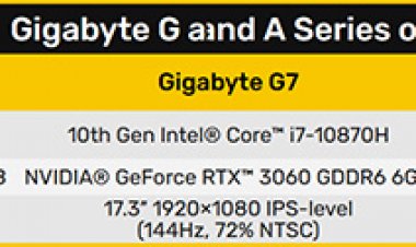 Gigabyte представит ноутбуки начального уровня G7, G5 и A7 с GeForce RTX 3060 и чипами AMD и Intel